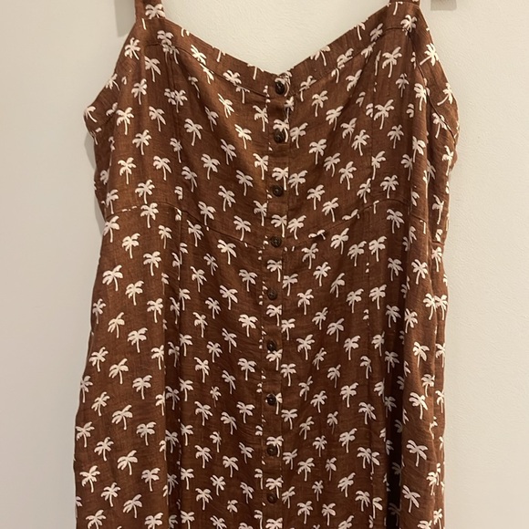 Faherty Linen Maxi Dress Palm Trees XL - Picture 3 of 7